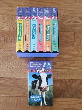 Set of 7 Really Wild Animals VHS Tapes  National Geographic Kids Videos